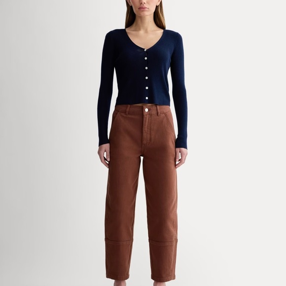 Everlane Pants - Everlane Utility Barrel Pant in Brown size 6 Rosewood Cotton Twill High Rise